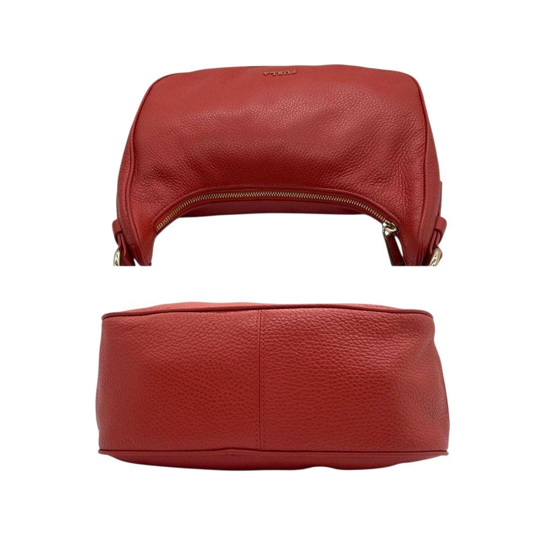 フルラ FURLA ハンドバッグ トートバッグ オレンジ レッド ホーボー 2way レザー 本革 ワンショルダー ショルダーバッグ 斜め掛け可 肩掛け可 ゴールド金具 ロゴ s22