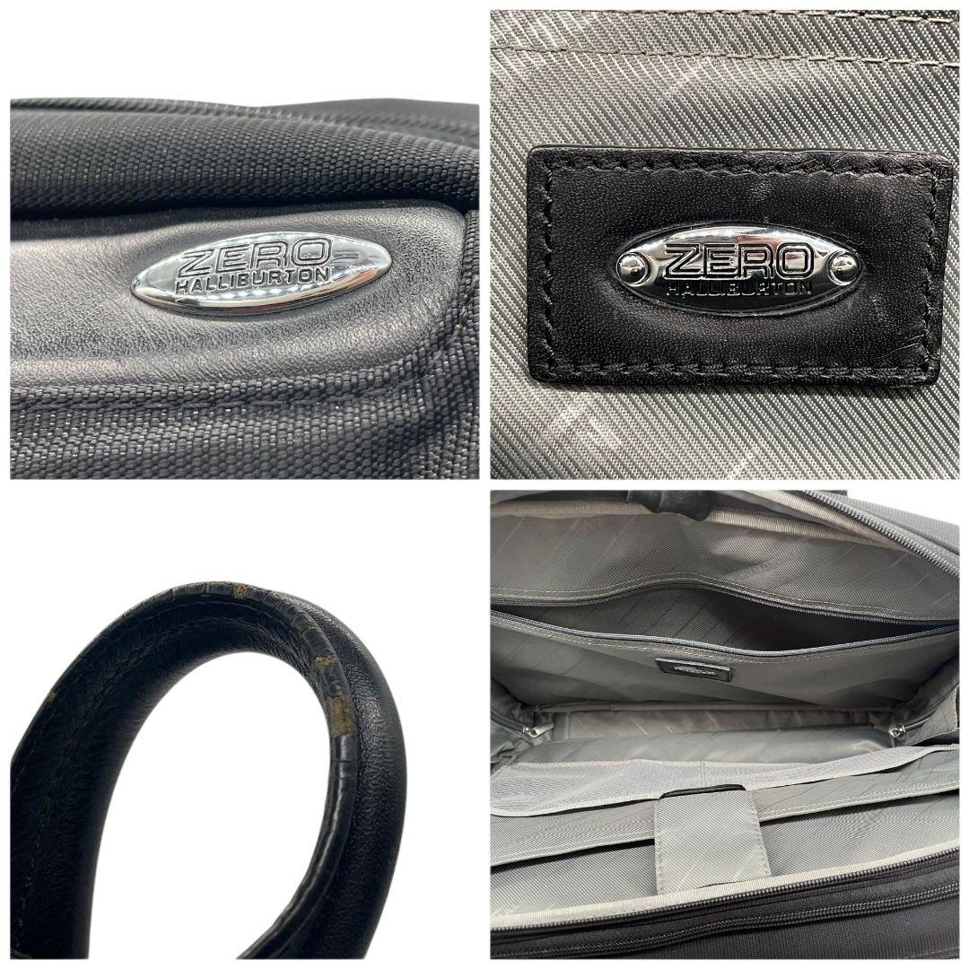 美品　ゼロハリバートン　ビジネスバッグ　黒　2way　A4収納　キャンバス　T5　トートバッグ　ハンドバッグ　ブラック　ロゴプレート　シルバー金具　自立可　斜め掛け可　ZERO HALLIBURTON