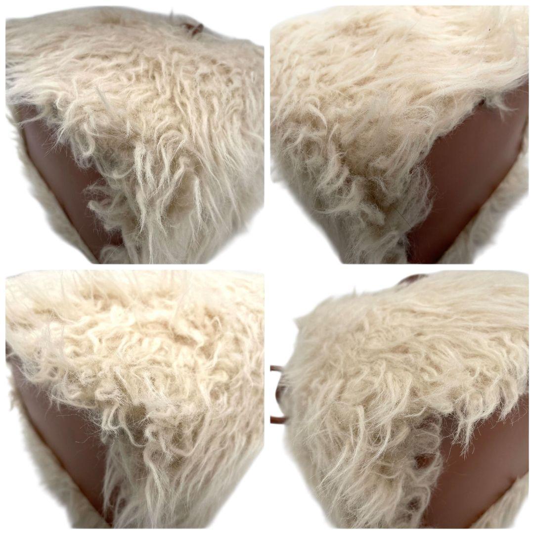 VASIC ヴァジック ハンドバッグ ホワイト 白 ブラウン 茶 ボンド ファー トートバッグ 自立可 レザー 本革 ロゴ s4 上品 高級感 レディース おしゃれ