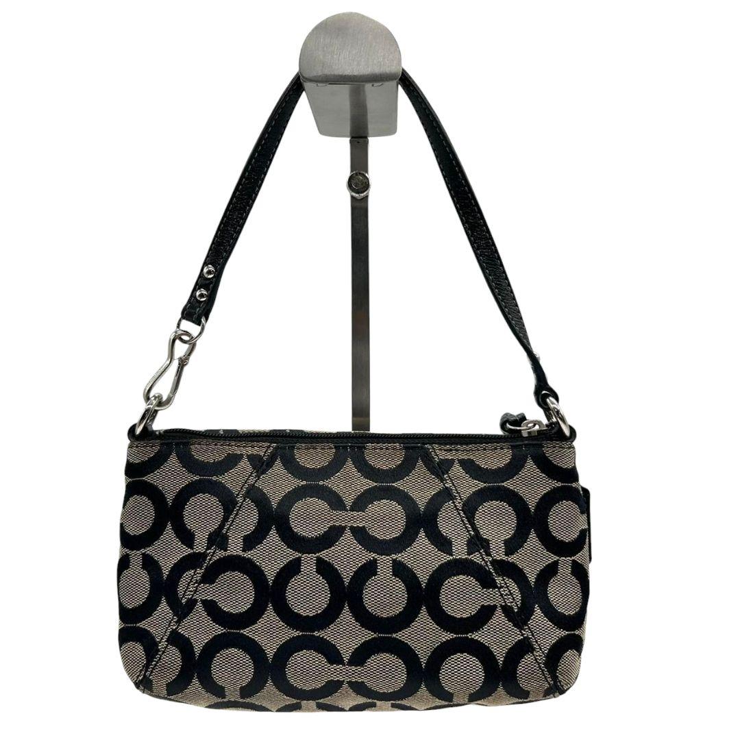 コーチ ハンドバッグ 黒 ブラック シグネチャー フラップ ワンショルダー トートバッグ ブラウン 茶色 キャンバス レザー 本革 COACH ロゴプレート ロゴタグ シルバー金具