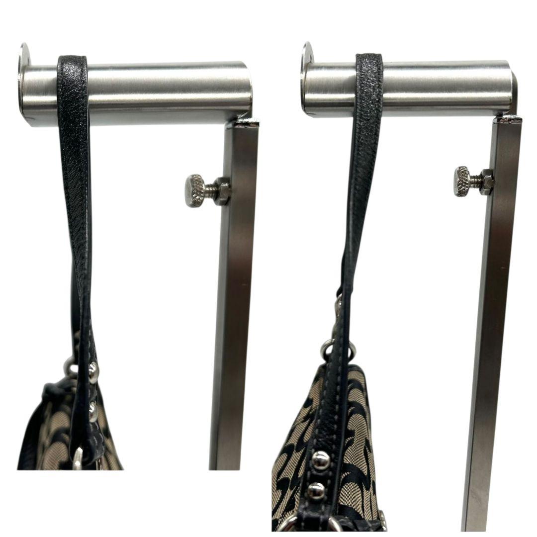 コーチ ハンドバッグ 黒 ブラック シグネチャー フラップ ワンショルダー トートバッグ ブラウン 茶色 キャンバス レザー 本革 COACH ロゴプレート ロゴタグ シルバー金具