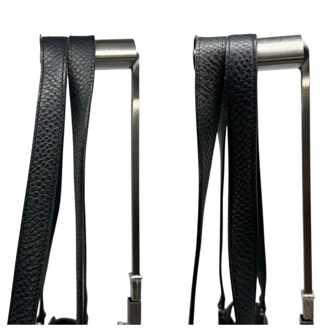 フェラガモ トートバッグ 黒 ガンチーニ ワンショルダー A4収納 レザー T 自立可 肩掛け可 ハンドバッグ ブラック シルバー金具 本革 Ferragamo BA-21/7522