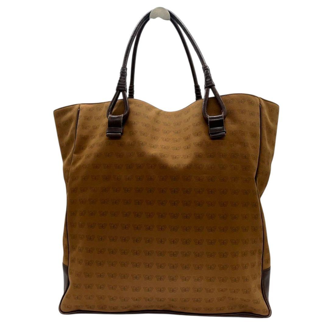 BOTTEGA VENETA ボッテガヴェネタ トートバッグ バタフライ 総柄 キャンバス レザー 本革 ブラウン ロゴ A4収納 ハンドバッグ 肩掛け可 ワンショルダー 自立可 u2