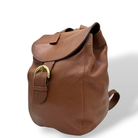 コーチ リュックサック 茶 ブラウン オールドコーチ フラップ レザー 本革 COACH H5H-4134 バックパック 自立可 ゴールド金具 ロゴタグ オシャレ 本物保証 鑑定済 スピード発送