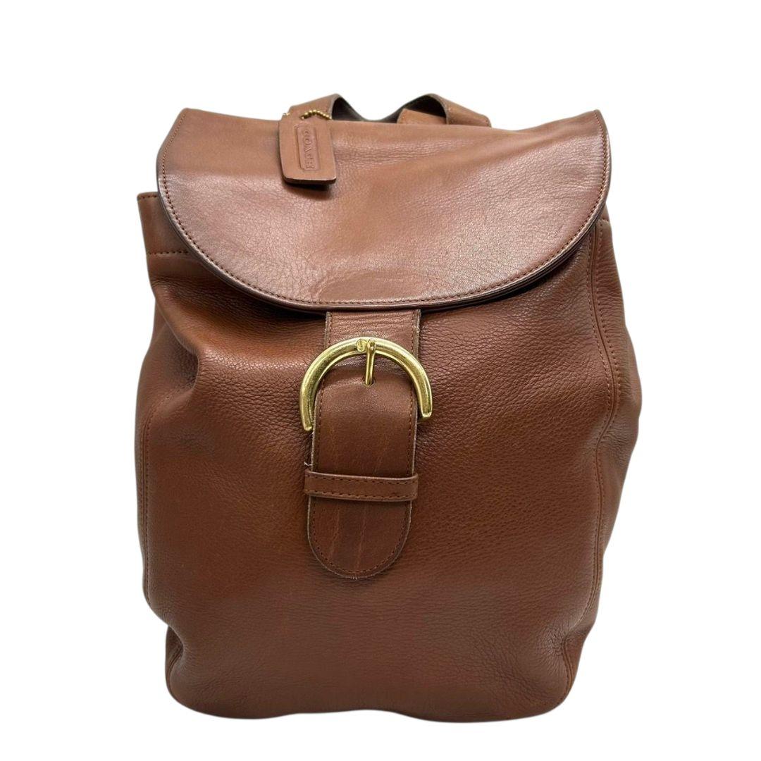 コーチ リュックサック 茶 ブラウン オールドコーチ フラップ レザー 本革 COACH H5H-4134 バックパック 自立可 ゴールド金具 ロゴタグ オシャレ 本物保証 鑑定済 スピード発送