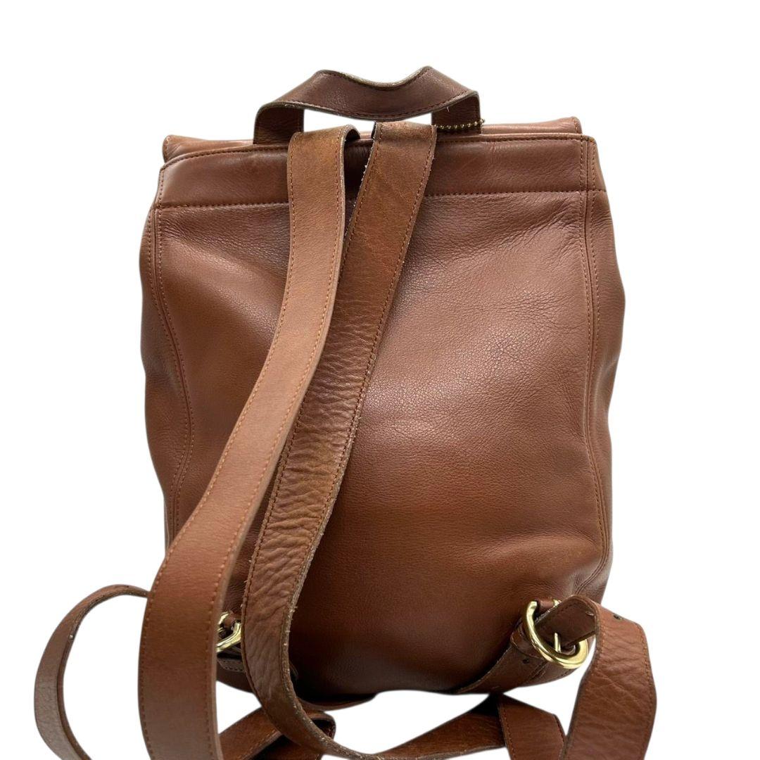 コーチ リュックサック 茶 ブラウン オールドコーチ フラップ レザー 本革 COACH H5H-4134 バックパック 自立可 ゴールド金具 ロゴタグ オシャレ 本物保証 鑑定済 スピード発送