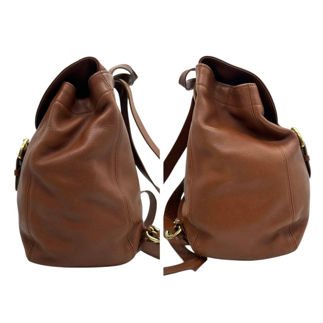 コーチ リュックサック 茶 ブラウン オールドコーチ フラップ レザー 本革 COACH H5H-4134 バックパック 自立可 ゴールド金具 ロゴタグ オシャレ 本物保証 鑑定済 スピード発送