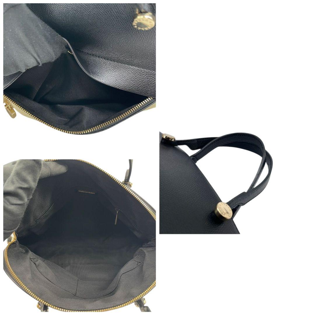 フルラ ハンドバッグ 黒 ブラック ベージュ バイカラー 2way トートバッグ ショルダーバッグ 斜め掛け可 A4収納可 キャンバス レザー 本革 ゴールド金具 ロゴプレート 南京錠 FURLA