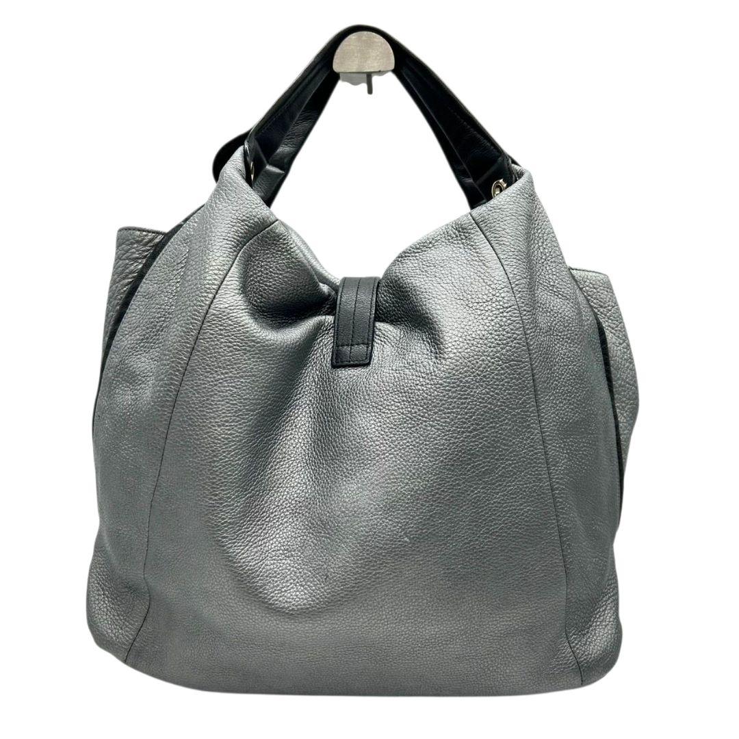 FURLA フルラ ハンドバッグ グレー ホーボー 2WAY エリザベス レザー 本革 トートバッグ ショルダーバッグ 斜め掛け可 自立可 シルバー金具 ゴールド金具 ロゴプレート s82 上品 高級感