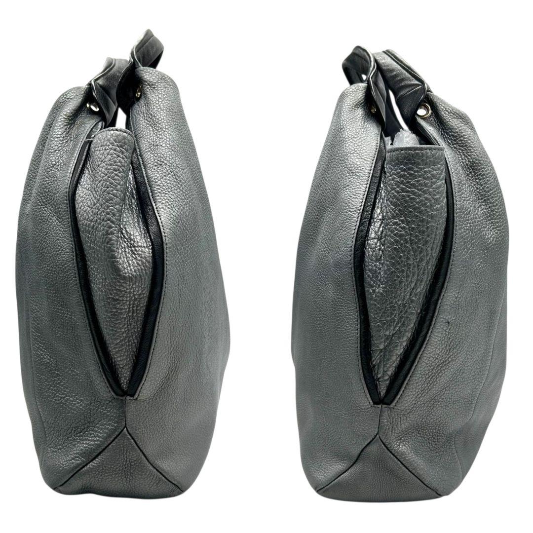 FURLA フルラ ハンドバッグ グレー ホーボー 2WAY エリザベス レザー 本革 トートバッグ ショルダーバッグ 斜め掛け可 自立可 シルバー金具 ゴールド金具 ロゴプレート s82 上品 高級感