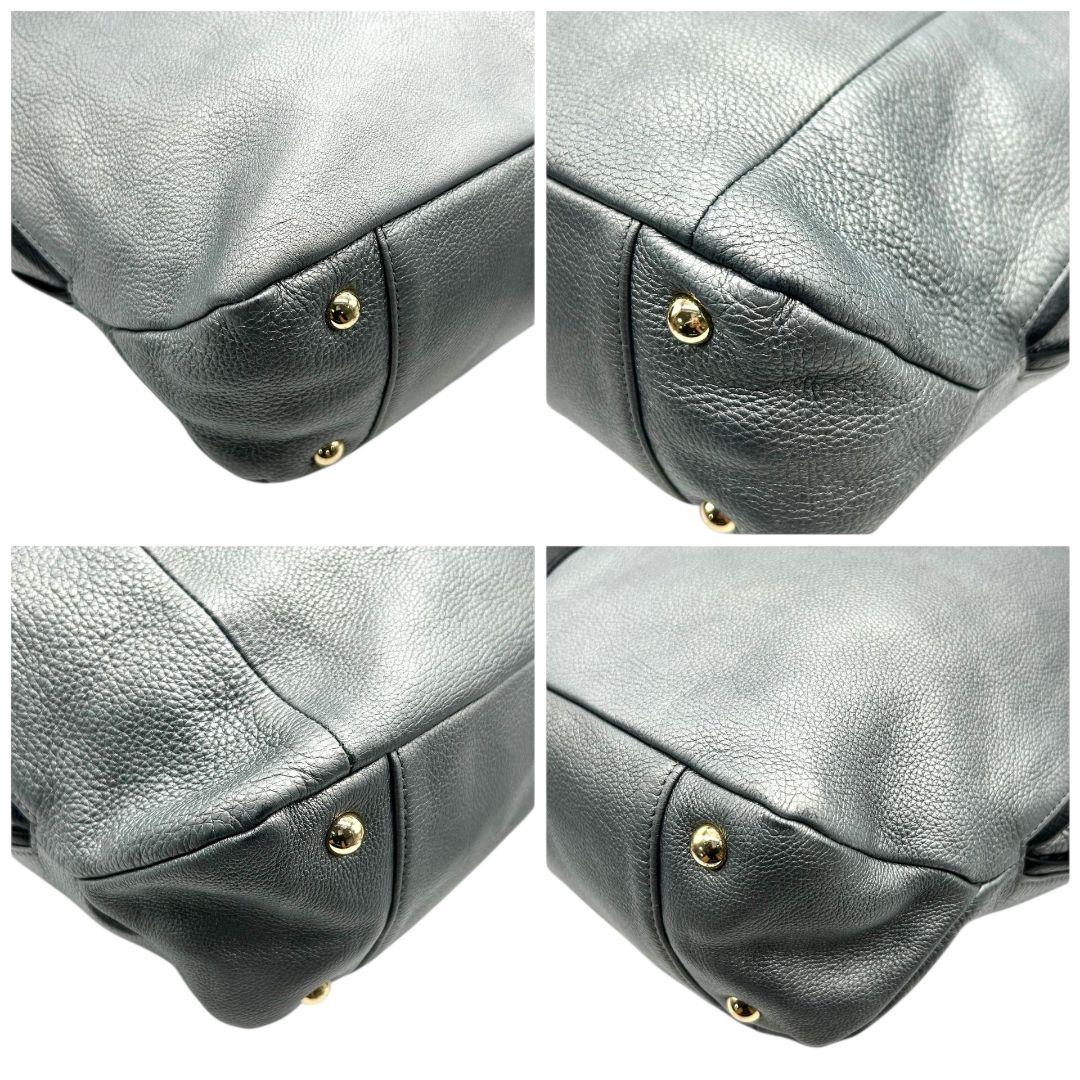 FURLA フルラ ハンドバッグ グレー ホーボー 2WAY エリザベス レザー 本革 トートバッグ ショルダーバッグ 斜め掛け可 自立可 シルバー金具 ゴールド金具 ロゴプレート s82 上品 高級感