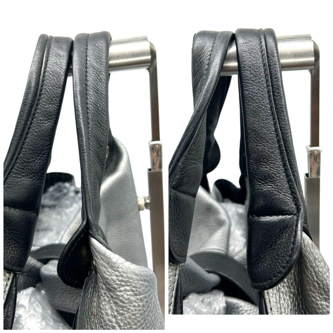 FURLA フルラ ハンドバッグ グレー ホーボー 2WAY エリザベス レザー 本革 トートバッグ ショルダーバッグ 斜め掛け可 自立可 シルバー金具 ゴールド金具 ロゴプレート s82 上品 高級感