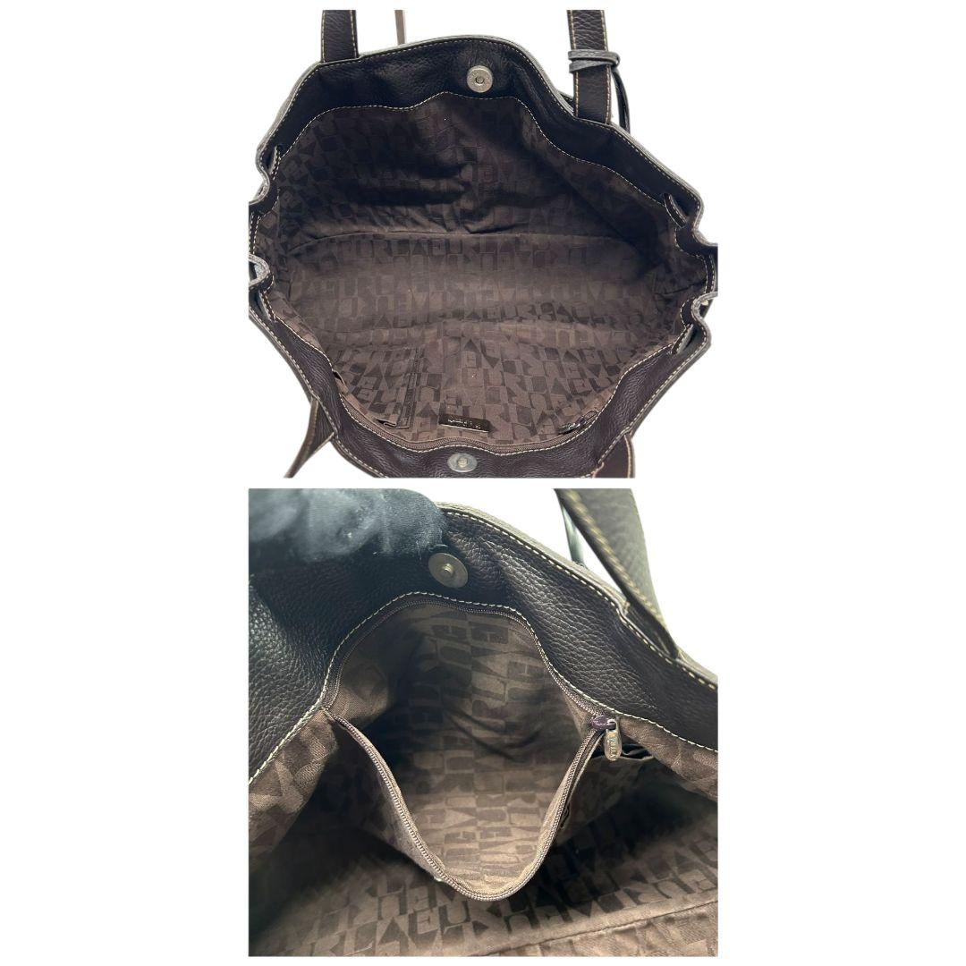 フルラ FURLA トートバッグ 茶 ロゴチャーム ワンショルダー A4収納 ハンドバッグ 本革 肩掛け可 肩かけ可 ブラウン シルバー金具 s95