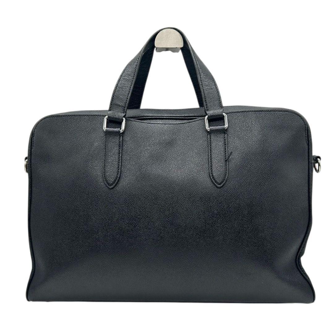 COACH コーチ ビジネスバッグ ブラック 黒 レザー 本革 2way トートバッグ ハンドバッグ ショルダーバッグ 斜め掛け可 自立可 シルバー金具 ロゴタグ C8173 高級感