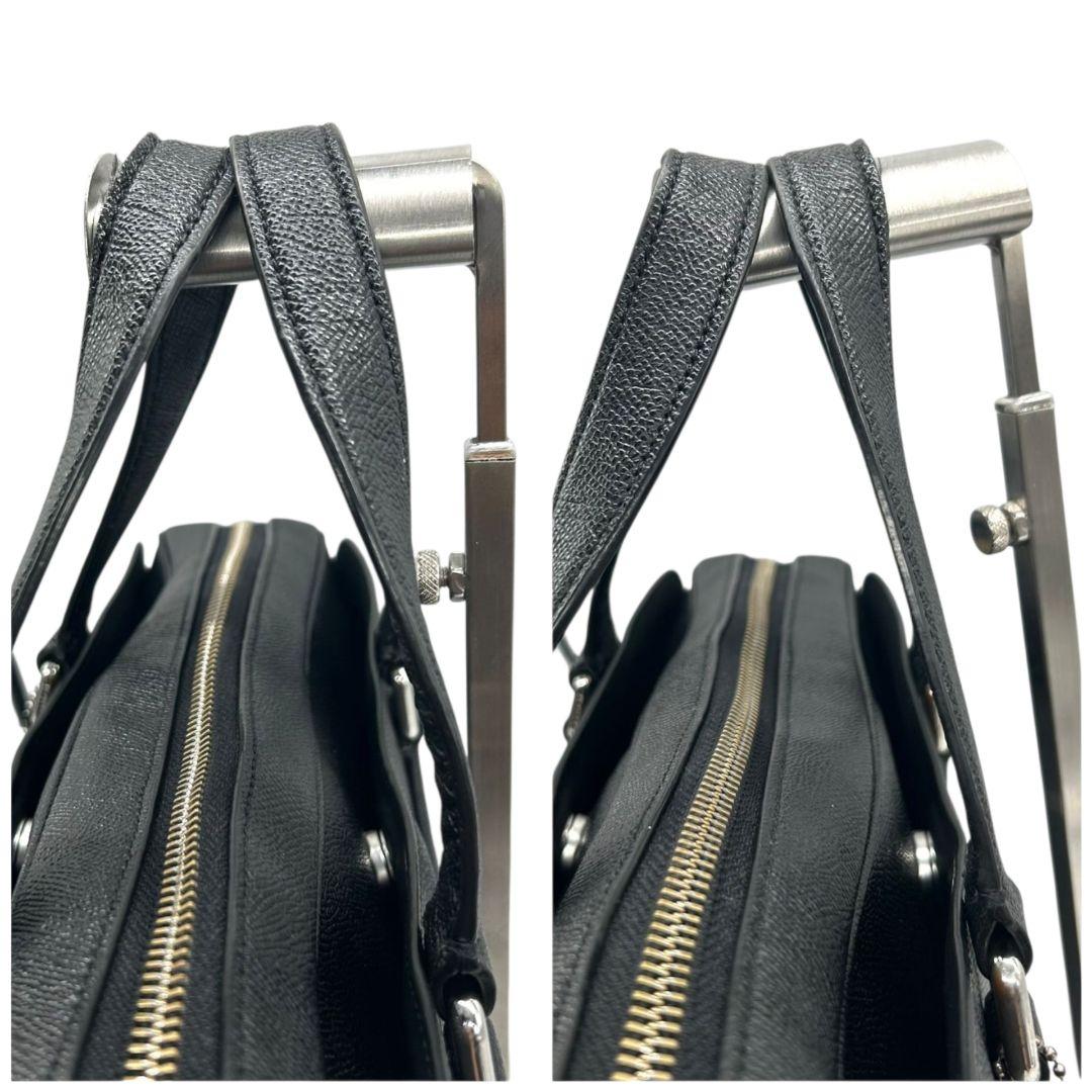 COACH コーチ ビジネスバッグ ブラック 黒 レザー 本革 2way トートバッグ ハンドバッグ ショルダーバッグ 斜め掛け可 自立可 シルバー金具 ロゴタグ C8173 高級感