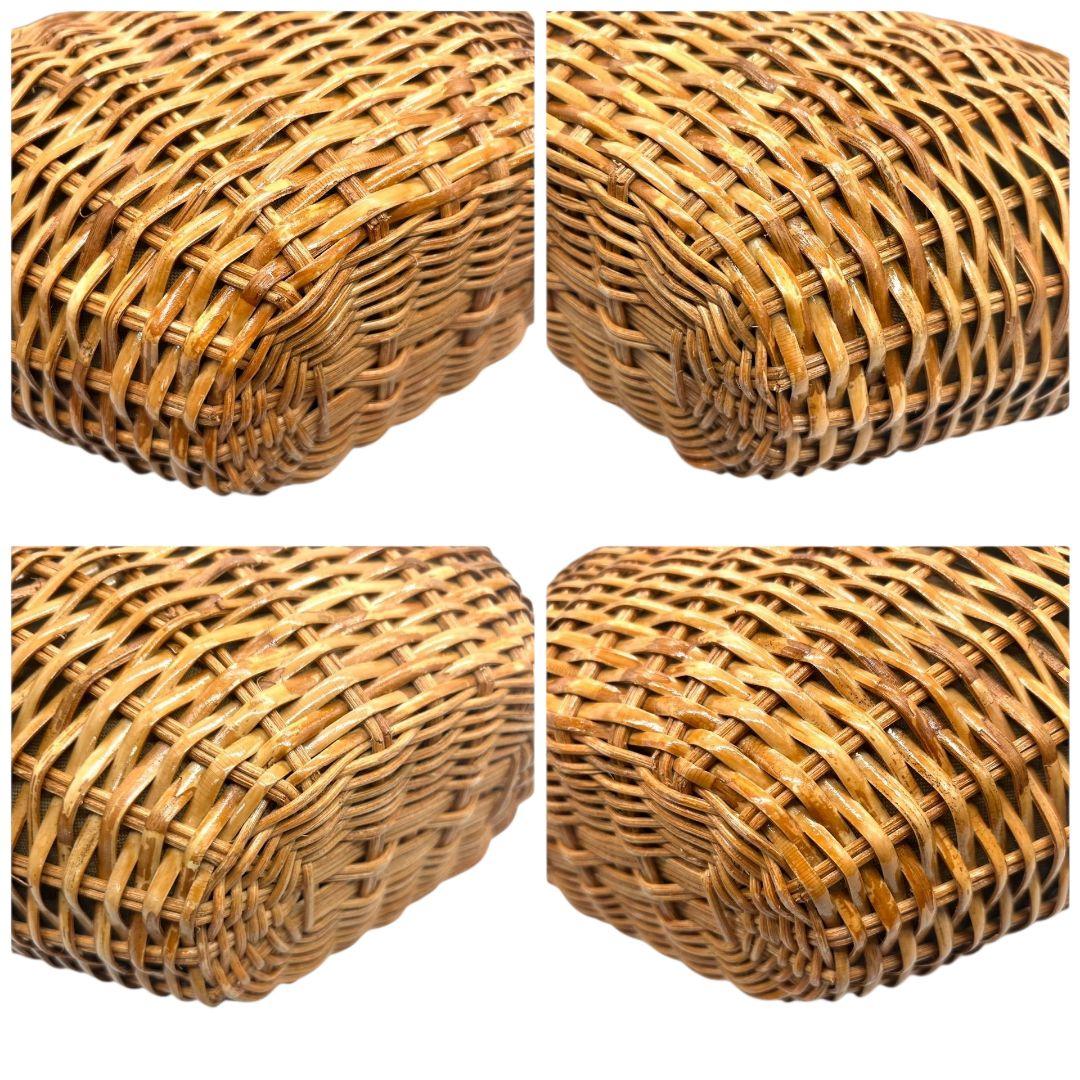 美品 ヴィオラドーロ かごバッグ 茶 ブラウン ファー グレー バケツ型 ラタン 自立可 ハンドバッグ トートバッグ ゴールド金具 VIOLAdORO F