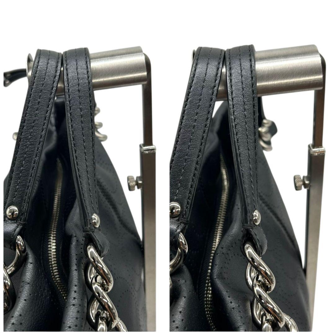 コーチ COACH ハンドバッグ ショルダーバッグ 2WAY トートバッグ 黒 ブラック オプアート パンチング チェーン A4収納 自立可 レザー 本革 シルバー金具 F16903 s18 レディース