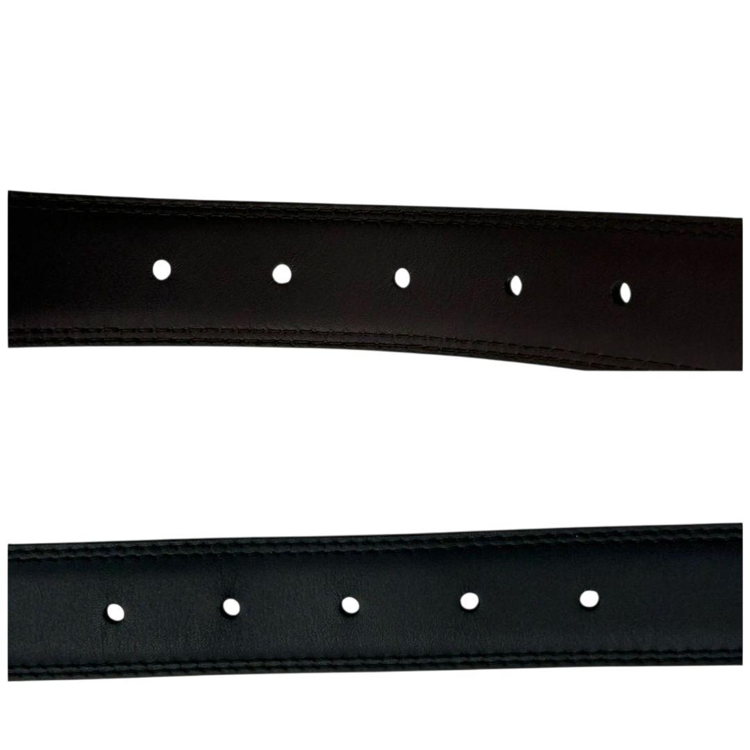 美品 フェラガモ ベルト 黒 ブラック ガンチーニ ロゴ シルバー金具 PX-2 レザー 本革 高級 ブランド Salvatore Ferragamo