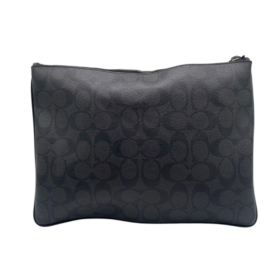 コーチ クラッチバッグ 黒 シグネチャー レザー 本革 PVC s15 セカンドバッグ ブラック COACH F25520