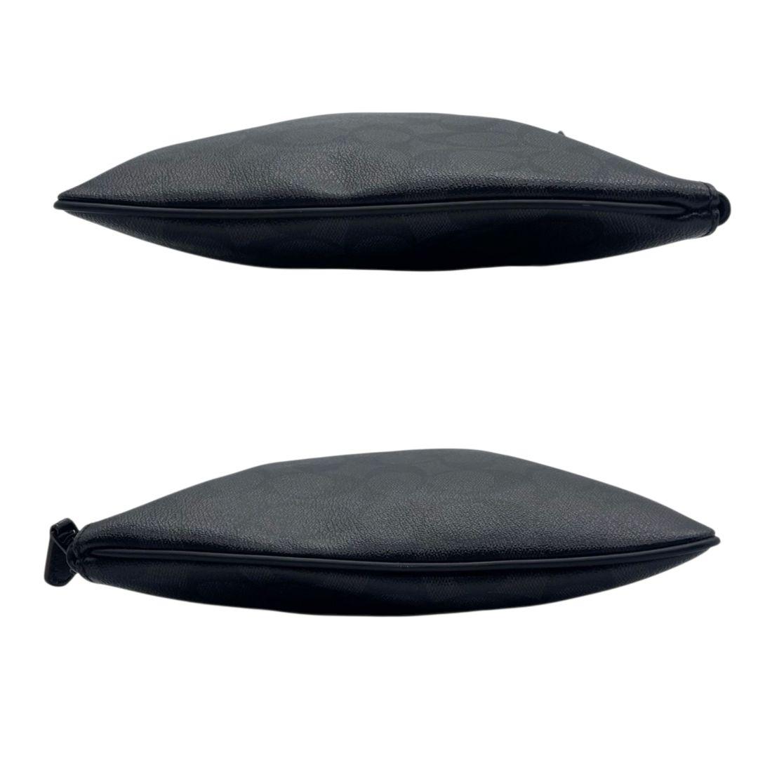 コーチ クラッチバッグ 黒 シグネチャー レザー 本革 PVC s15 セカンドバッグ ブラック COACH F25520