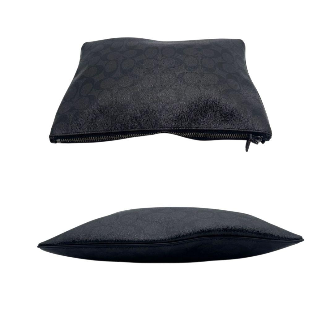 コーチ クラッチバッグ 黒 シグネチャー レザー 本革 PVC s15 セカンドバッグ ブラック COACH F25520