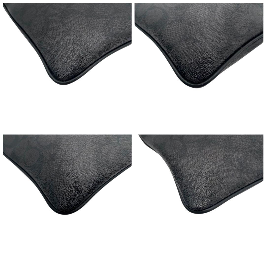 コーチ クラッチバッグ 黒 シグネチャー レザー 本革 PVC s15 セカンドバッグ ブラック COACH F25520