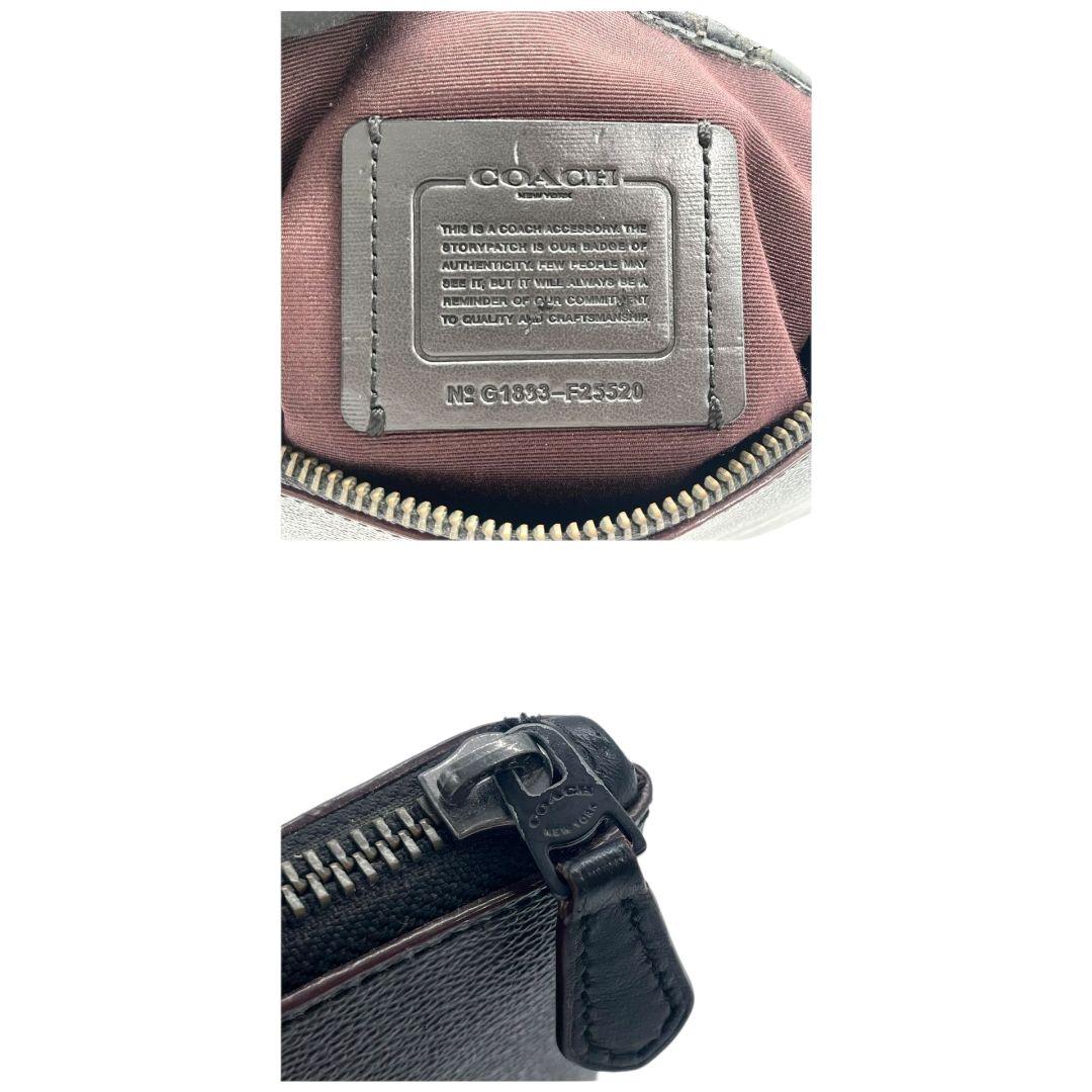 コーチ クラッチバッグ 黒 シグネチャー レザー 本革 PVC s15 セカンドバッグ ブラック COACH F25520