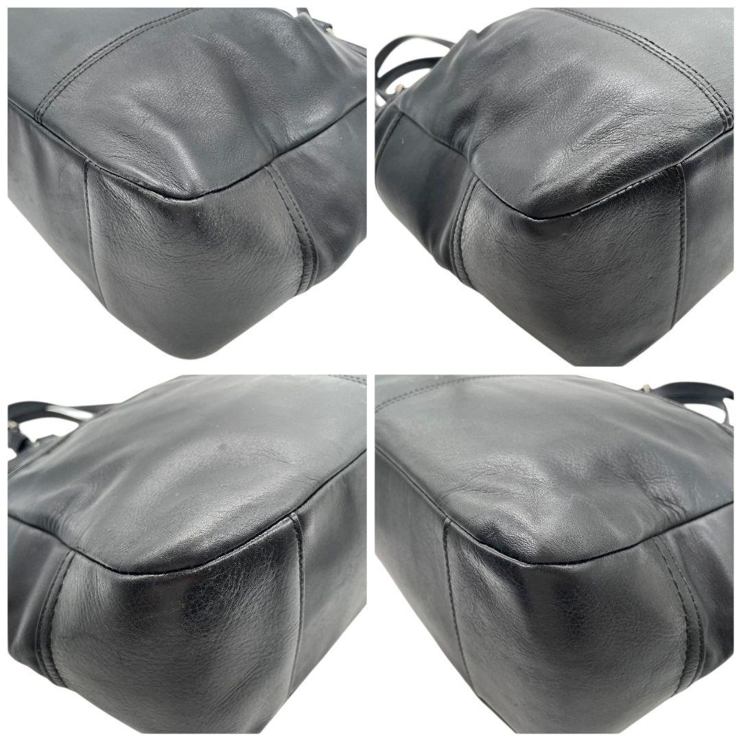 コーチ トートバッグ 黒 ロゴプレート ワンショル レザー s23 ハンドバッグ 肩掛け可 肩かけ可 自立可 ブラック シルバー金具 ロゴタグ チャーム付き F17721 COACH