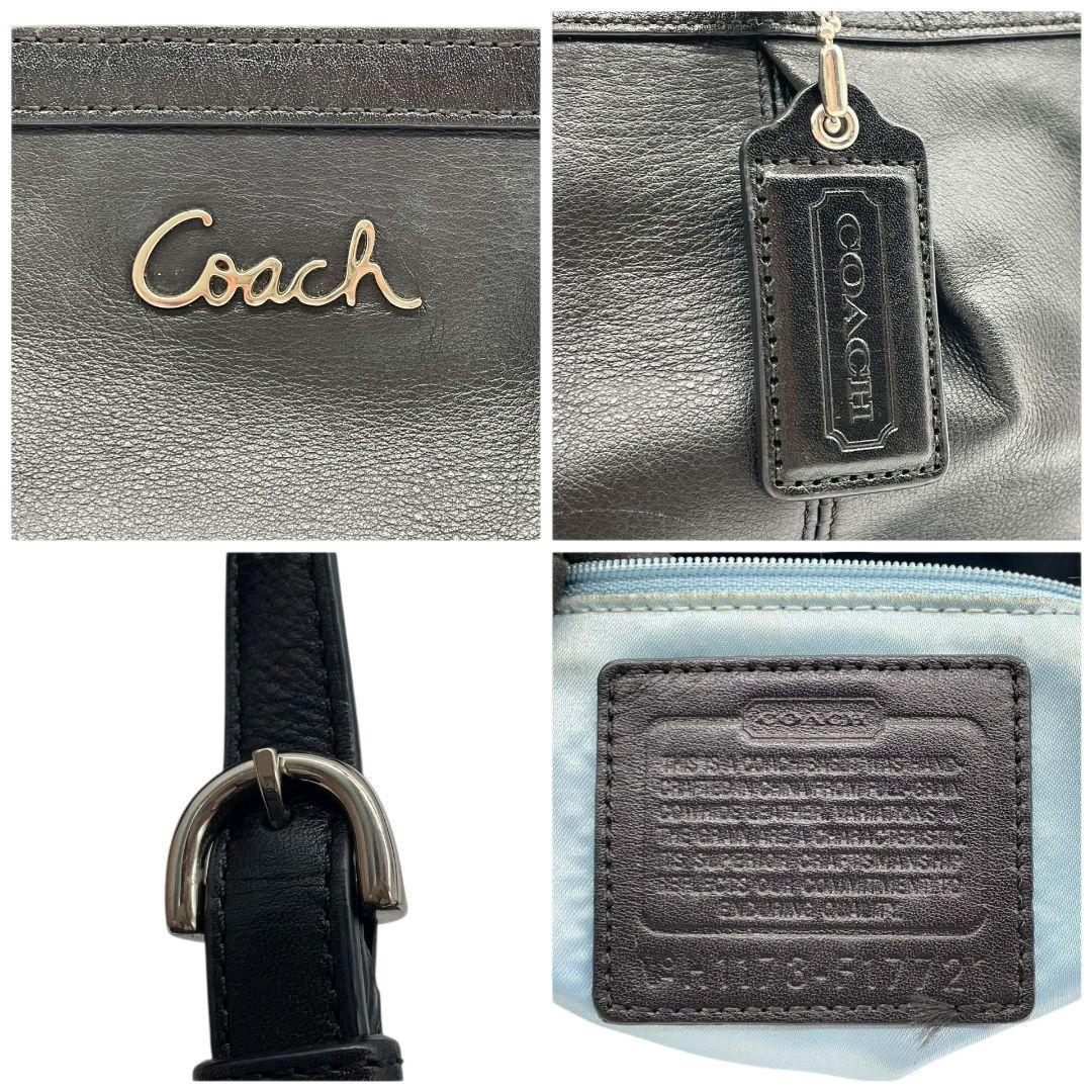 コーチ トートバッグ 黒 ロゴプレート ワンショル レザー s23 ハンドバッグ 肩掛け可 肩かけ可 自立可 ブラック シルバー金具 ロゴタグ チャーム付き F17721 COACH