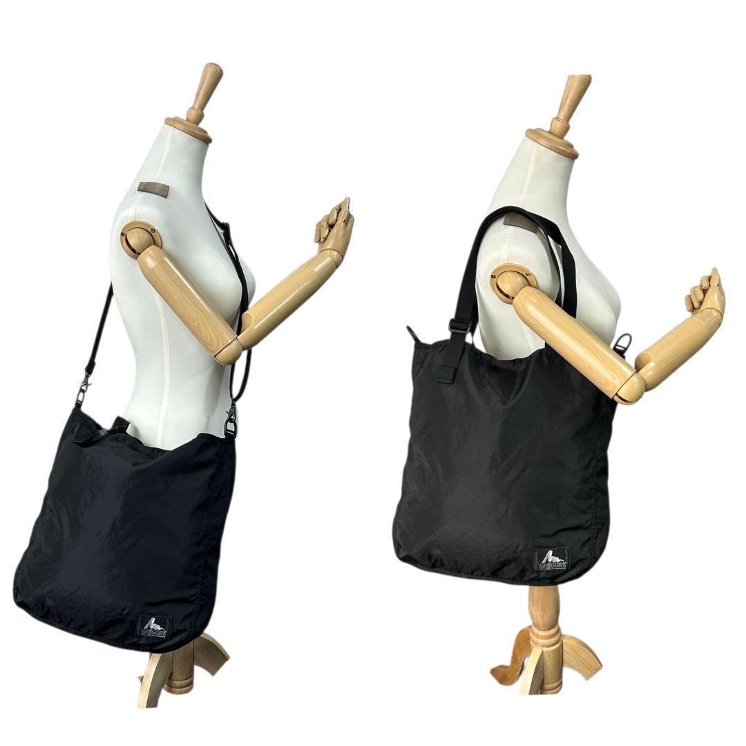 グレゴリー ショルダーバッグ 黒 ナイロン ロゴ 2way A4収納 大容量 s23 斜め掛け可 GREGORY ハンドバッグ トートバッグ ブラック ロゴタグ