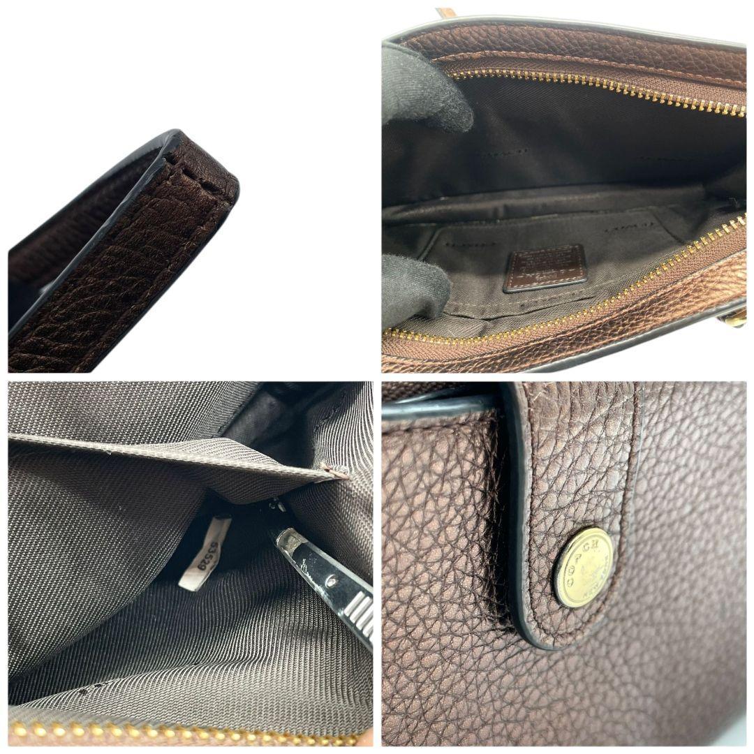 コーチ ショルダーバッグ ピンクゴールド レザー ペブルド フラップ 斜め掛け可 ウォレットバッグ クロスボディ ゴールド金具 本革 COACH ロゴ s15