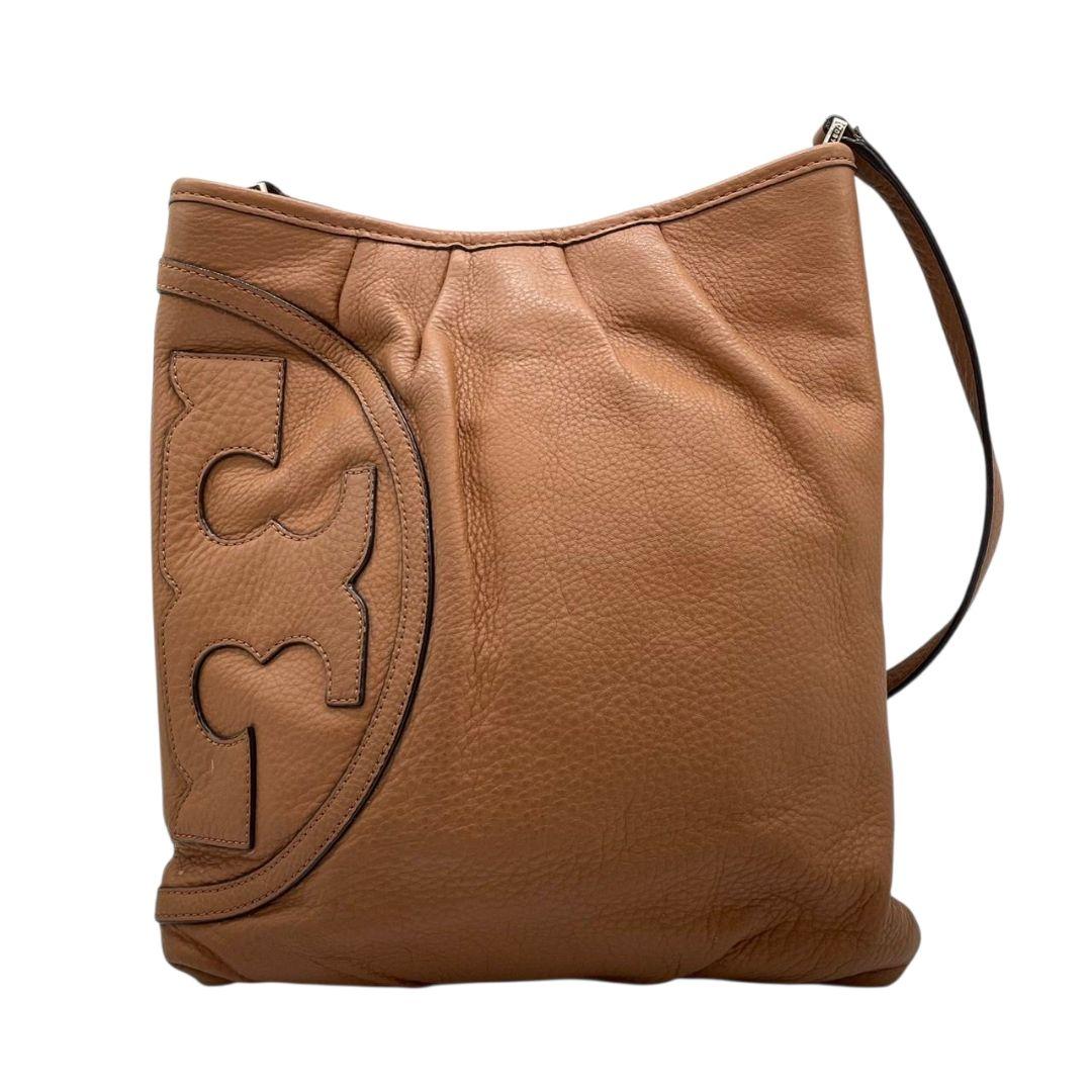 トリーバーチ ショルダーバッグ 茶 マックグロー デカロゴ レザー ロゴ u10 斜め掛け可 トートバッグ ハンドバッグ ブラウン ゴールド金具 本革 TORY BURCH
