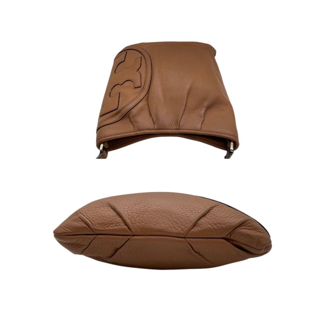 トリーバーチ ショルダーバッグ 茶 マックグロー デカロゴ レザー ロゴ u10 斜め掛け可 トートバッグ ハンドバッグ ブラウン ゴールド金具 本革 TORY BURCH