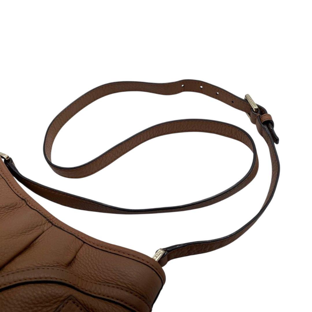 トリーバーチ ショルダーバッグ 茶 マックグロー デカロゴ レザー ロゴ u10 斜め掛け可 トートバッグ ハンドバッグ ブラウン ゴールド金具 本革 TORY BURCH