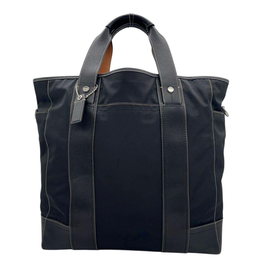 コーチ COACH トートバッグ ショルダーバッグ 2way 黒 ブラック キャンバス レザー 本革 A4収納可 ロゴタグ シルバー金具 J1082-F05364
