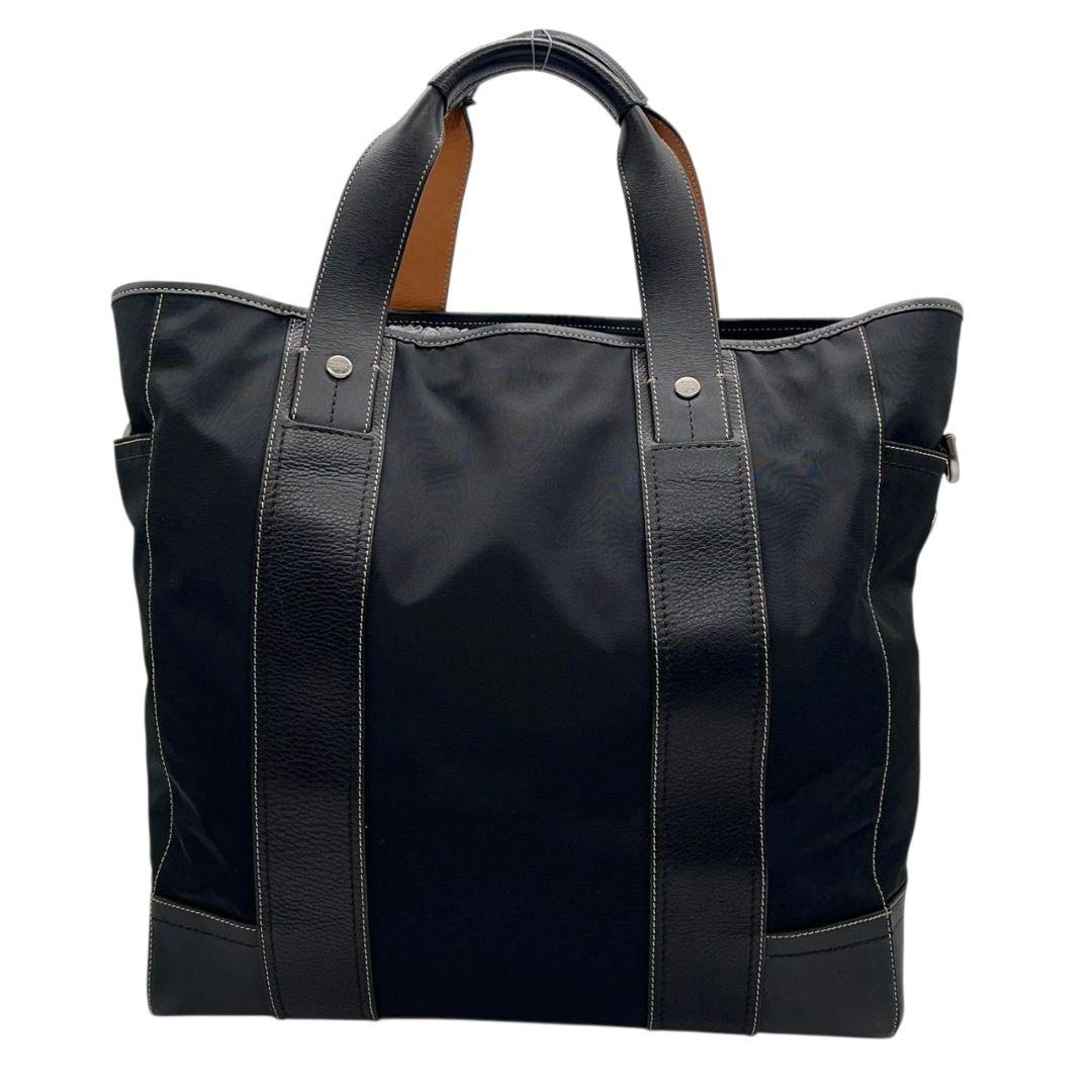 コーチ COACH トートバッグ ショルダーバッグ 2way 黒 ブラック キャンバス レザー 本革 A4収納可 ロゴタグ シルバー金具 J1082-F05364