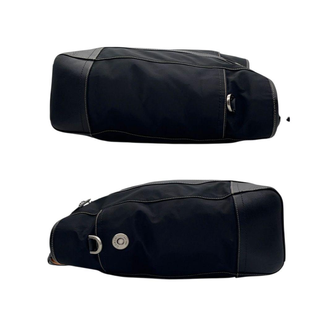 コーチ COACH トートバッグ ショルダーバッグ 2way 黒 ブラック キャンバス レザー 本革 A4収納可 ロゴタグ シルバー金具 J1082-F05364