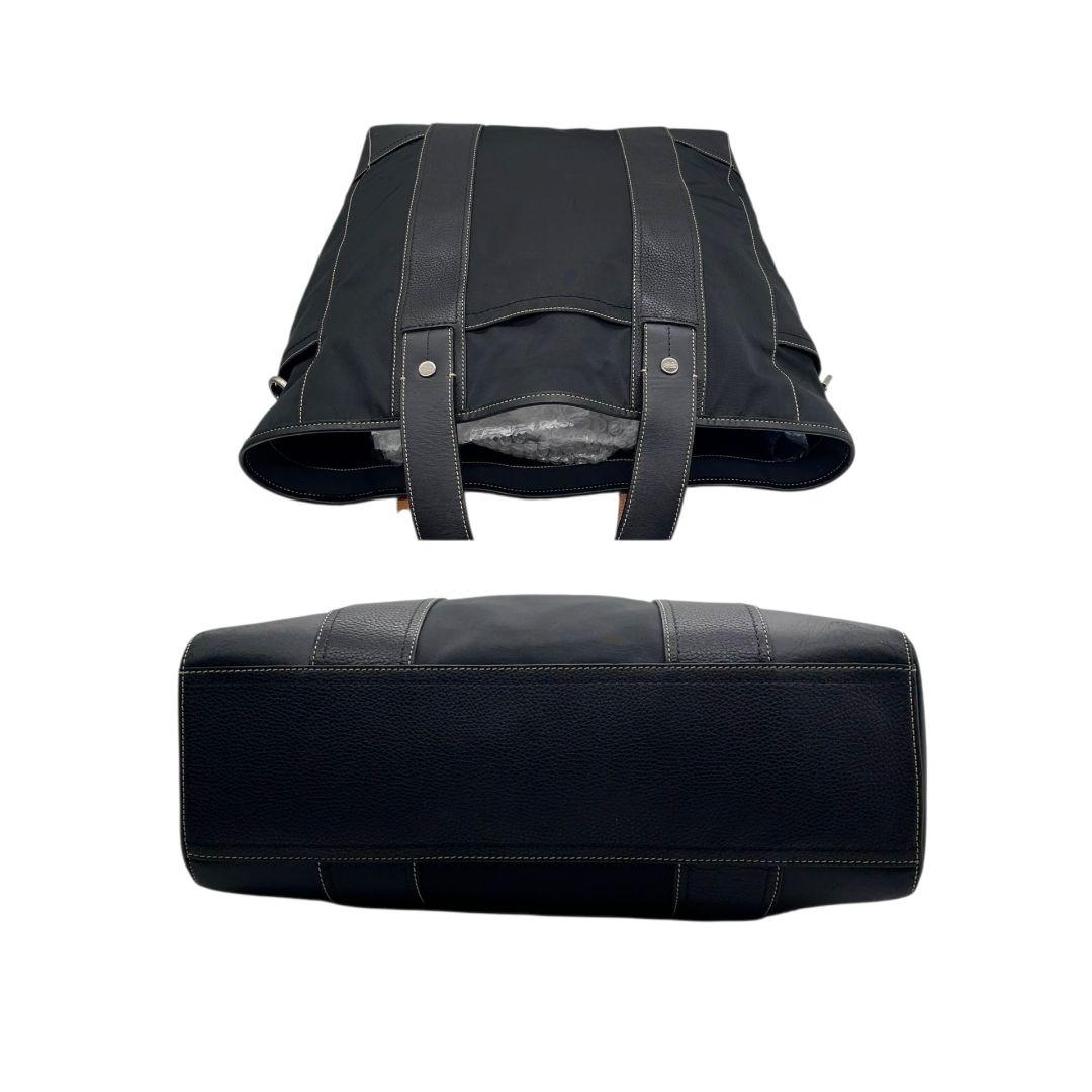 コーチ COACH トートバッグ ショルダーバッグ 2way 黒 ブラック キャンバス レザー 本革 A4収納可 ロゴタグ シルバー金具 J1082-F05364