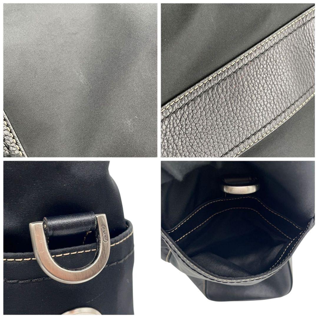 コーチ COACH トートバッグ ショルダーバッグ 2way 黒 ブラック キャンバス レザー 本革 A4収納可 ロゴタグ シルバー金具 J1082-F05364