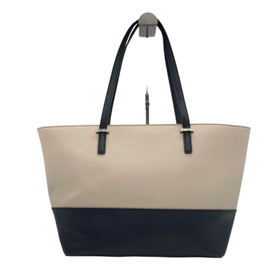 ケイトスペード トートバッグ グレージュ 黒 ブラック バイカラー ワンショルダー A4収納可 ハンドバッグ 肩掛け可 レザー 本革 ゴールド金具 ロゴ おしゃれ 通勤 通学