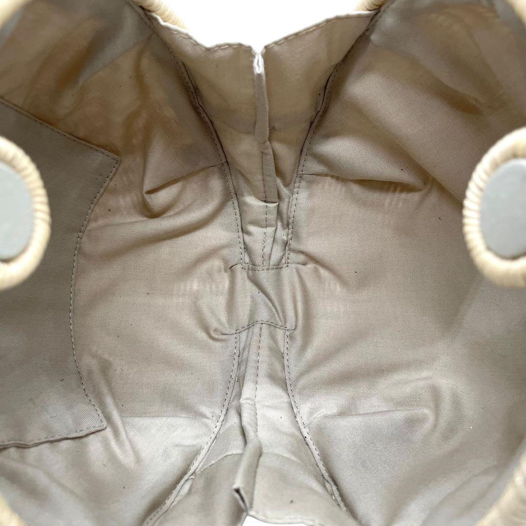 美品 マニマリス フルムーンバスケット かごバッグ 丸型 ショルダーバッグ クロスボディー 牛革ベルト付き コンパクト ベージュ ブラック ゴールド金具 MANIMARIS レディース