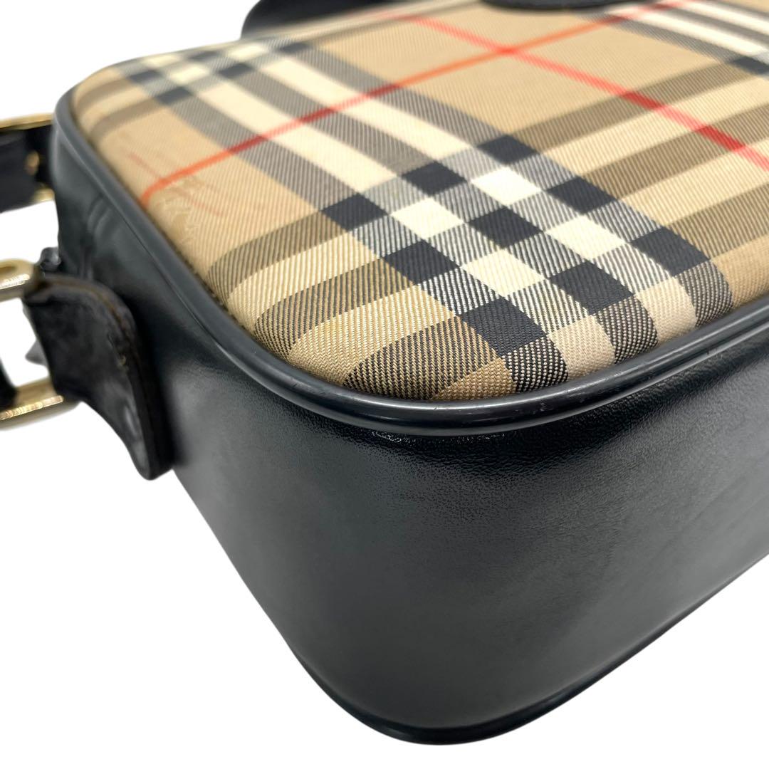 バーバリー ノバチェック シャドーホース ワンショルダー ショルダーバッグ キャンバス レザー ゴールド金具 ホースロゴ コンパクト 肩掛け可 Burberrys レディース バッグ