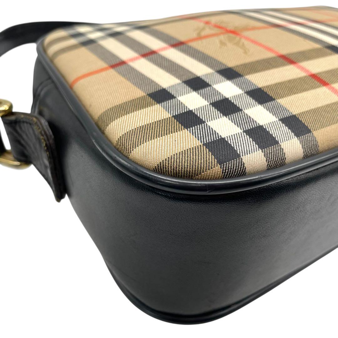 バーバリー ノバチェック シャドーホース ワンショルダー ショルダーバッグ キャンバス レザー ゴールド金具 ホースロゴ コンパクト 肩掛け可 Burberrys レディース バッグ