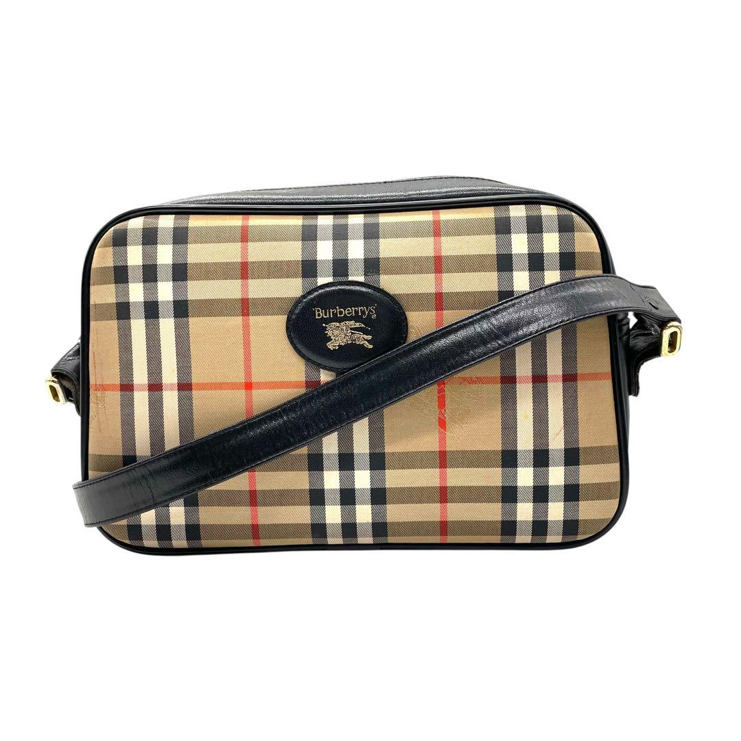 バーバリー ノバチェック シャドーホース ワンショルダー ショルダーバッグ キャンバス レザー ゴールド金具 ホースロゴ コンパクト 肩掛け可 Burberrys レディース バッグ