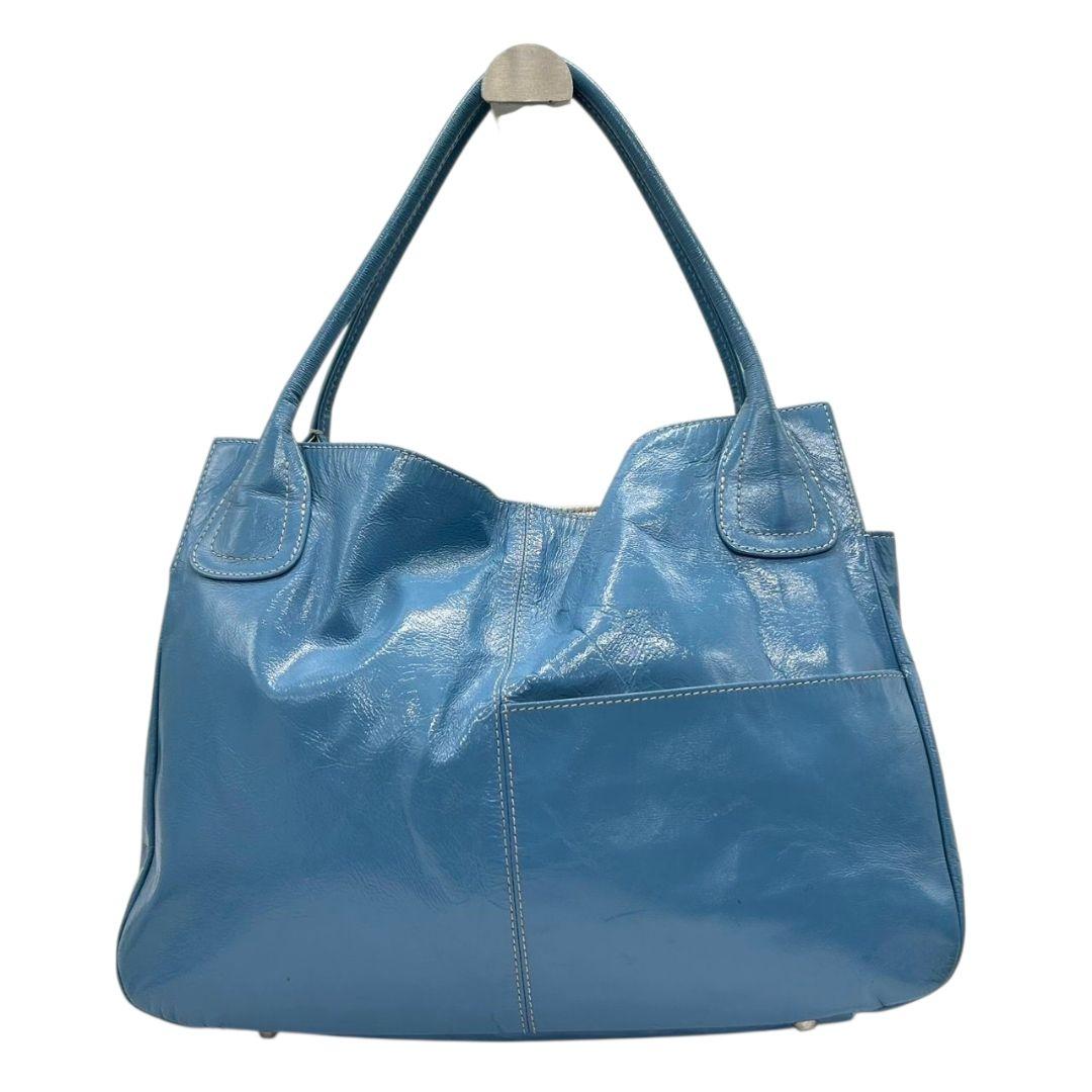 ハマノ トートバッグ 青 ブルー A4収納可 ワンショルダー レザー 本革 ハンドバッグ 自立可 肩掛け可 肩かけ可 ロゴプレート 上品 HAMANO T2