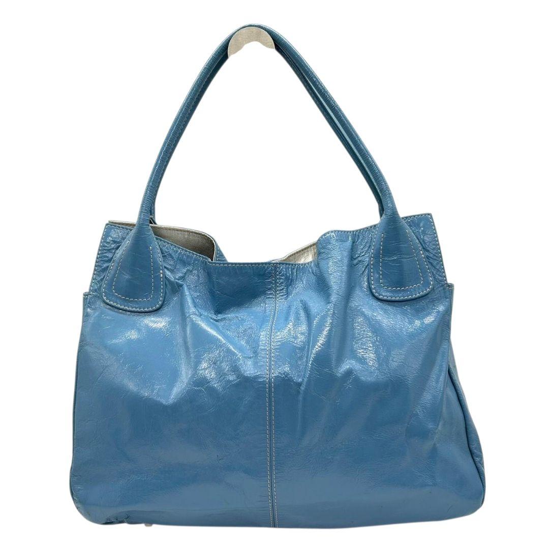 ハマノ トートバッグ 青 ブルー A4収納可 ワンショルダー レザー 本革 ハンドバッグ 自立可 肩掛け可 肩かけ可 ロゴプレート 上品 HAMANO T2