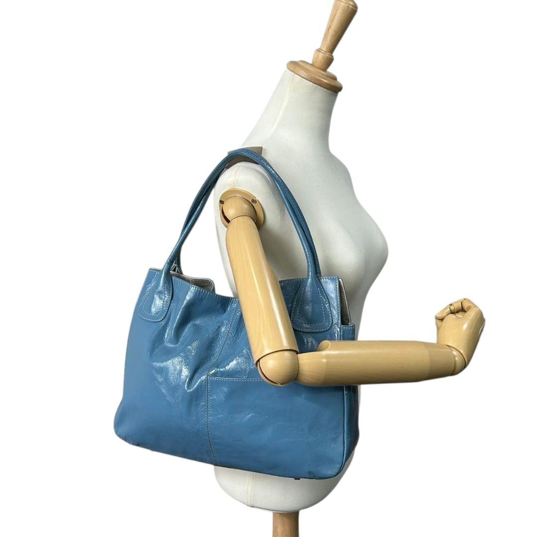 ハマノ トートバッグ 青 ブルー A4収納可 ワンショルダー レザー 本革 ハンドバッグ 自立可 肩掛け可 肩かけ可 ロゴプレート 上品 HAMANO T2