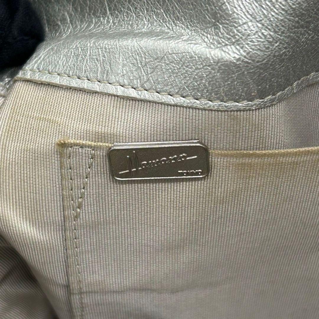 ハマノ トートバッグ 青 ブルー A4収納可 ワンショルダー レザー 本革 ハンドバッグ 自立可 肩掛け可 肩かけ可 ロゴプレート 上品 HAMANO T2