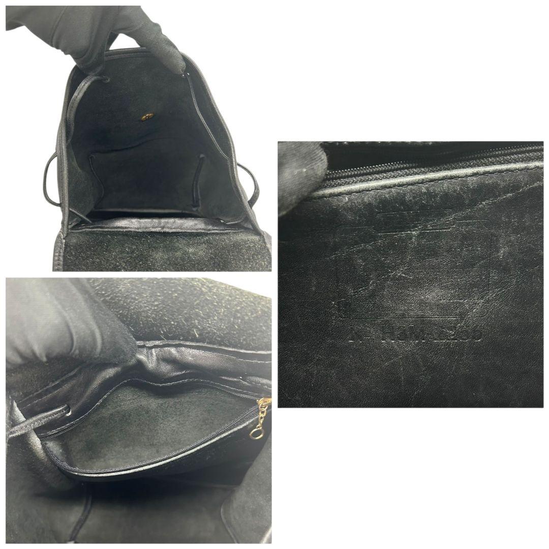 COACH コーチ バックパック オールドコーチ レザー 本革 ブラック 巾着 フラップ ターンロック ロゴタグ 自立可 ゴールド金具 s47