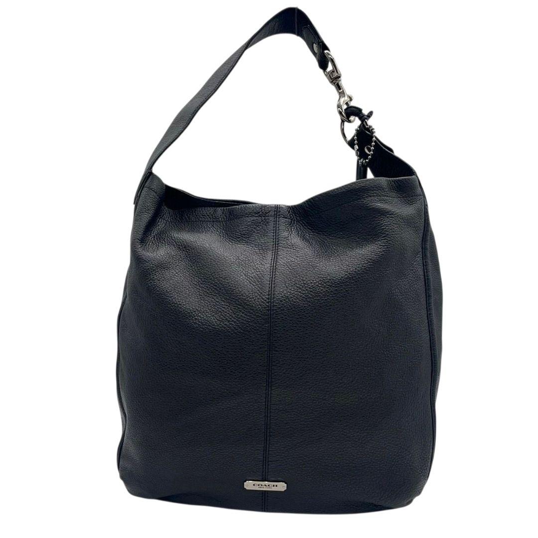 美品 コーチ ハンドバッグ 黒 ワンショルダー レザー 本革 アベリー トートバッグ A4収納 ロゴタグ ロゴプレート シルバー金具 肩掛け可 肩かけ可 COACH A1480-F23309 スモール ホーボー s96 ブラック 上品 高級感